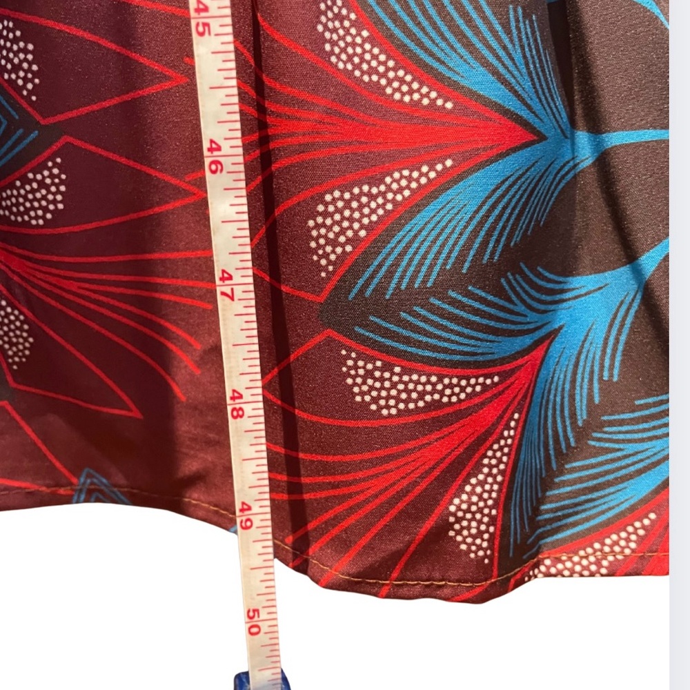 Source Unknown Asymmetrical 2X Dress in Brown and Blue GUC - Picture 3 of 6